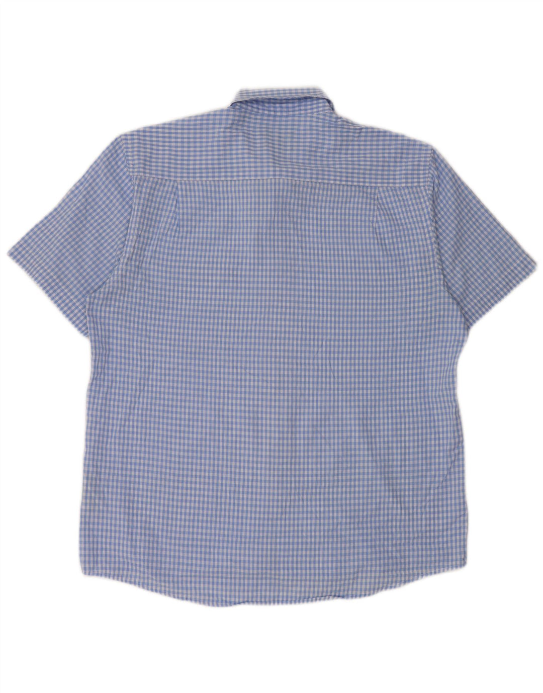 PIERRE CARDIN Kortærmet herreskjorte med normal pasform XL Blå Gingham