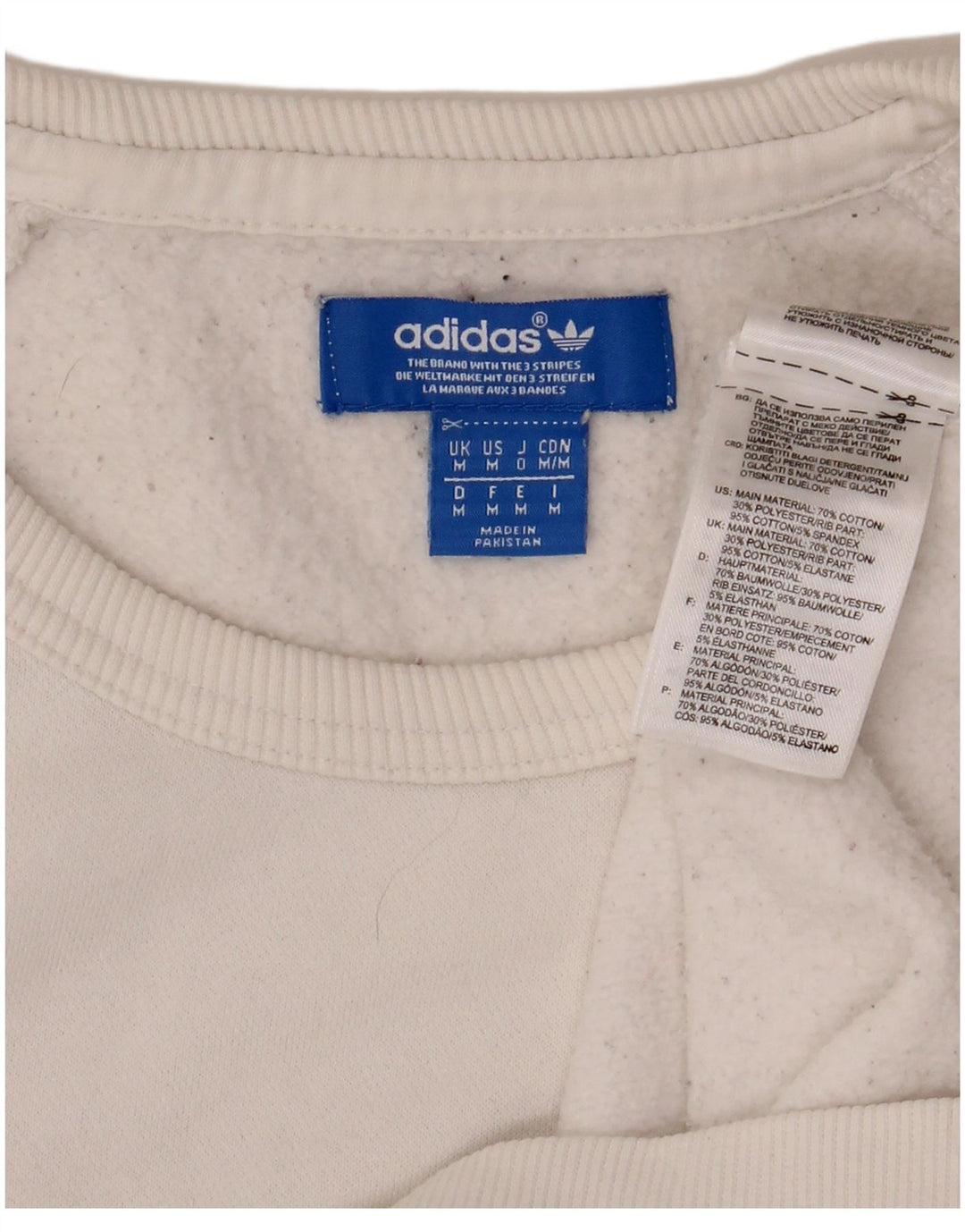 ADIDAS grafisk sweatshirt til mænd Medium hvid bomuld