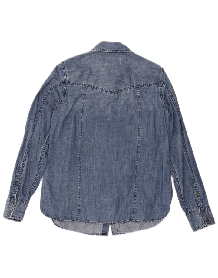 Orvis Dame Denim Shirt UK 10 Small Blue Cotton