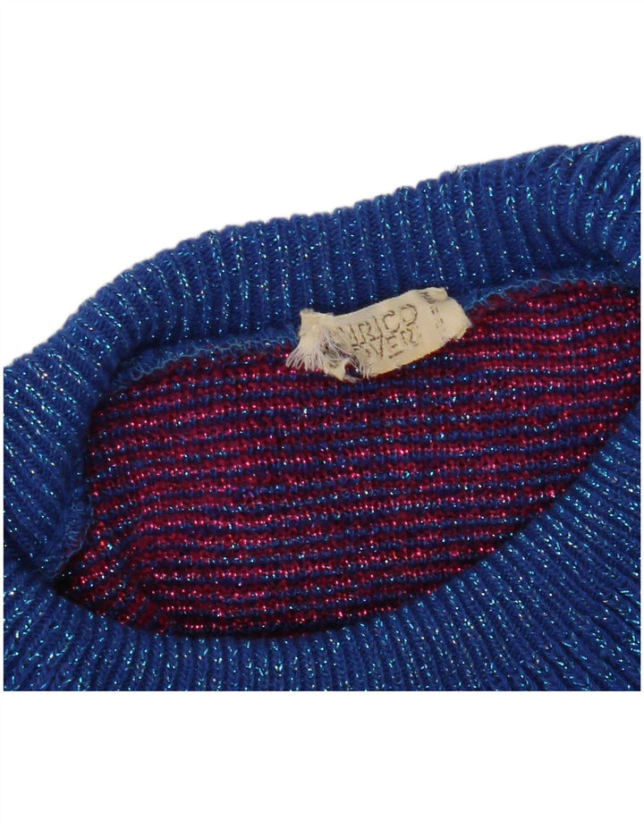 VINTAGE Dame Rullehalstrøje DK 10 Lille Flerfarvet