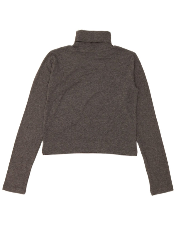 Zara Womens Crop Top Langærmet UK 12 Mellemgrå