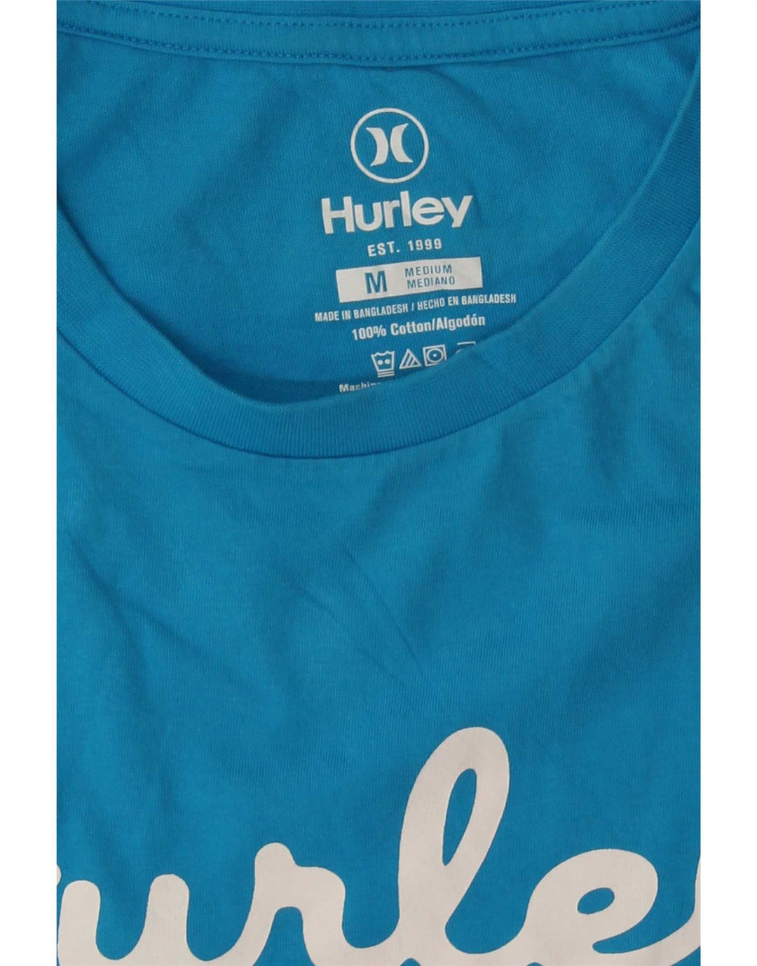 Hurley Herre grafisk T-shirt Top Medium Blue Bomuld