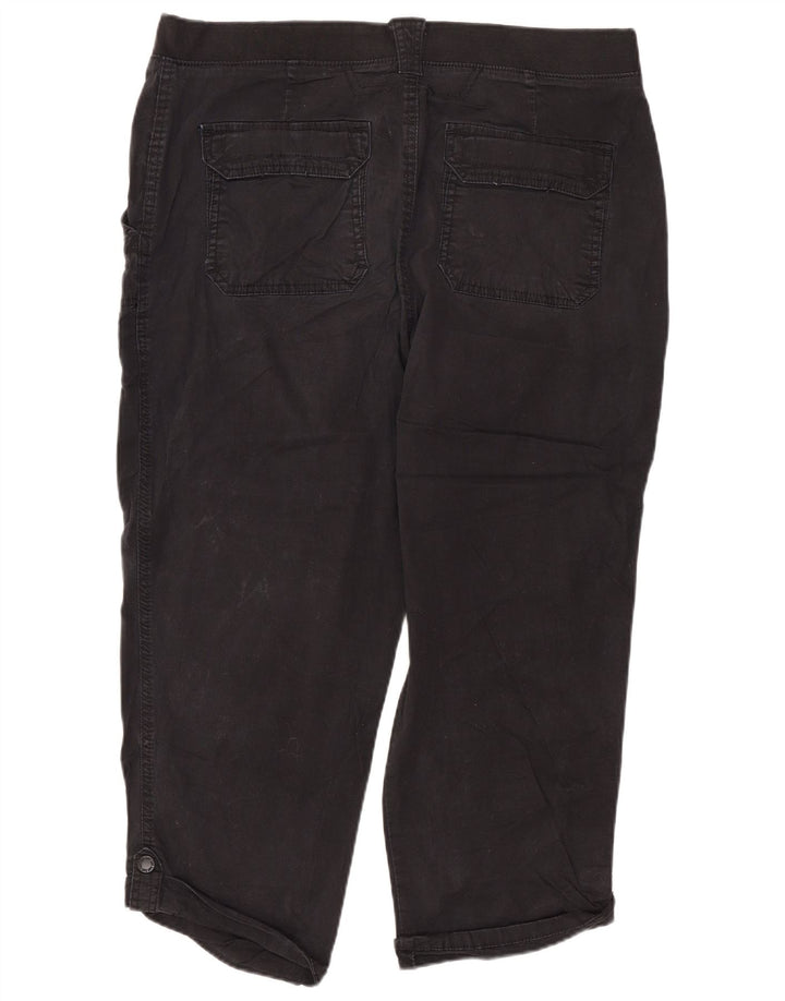 LEE Dame Relaxed Fit Cargo Capri Bukser US 14 XL W34 L22 Sort Bomuld