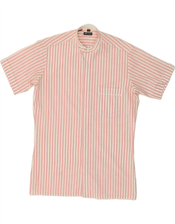 CLOCK HOUSE Mens Short Sleeve Shirt Small Pink Striped Polyester Vintage CLOCK HOUSE and Second-Hand CLOCK HOUSE from Messina Hembry 