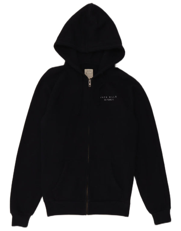 Jack Wills Mens Graphic Zip Hoodie Sweater XS Navy Blue Cotton
