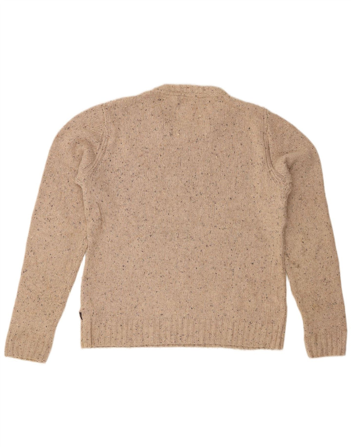 FEDT FACE Herre sweater med rund hals, medium beige flækket bomuld