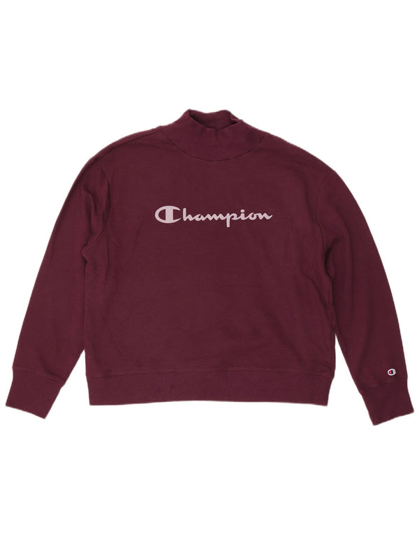 CHAMPION Dame Oversized Grafisk Sweatshirt Jumper UK 16 Large Purple