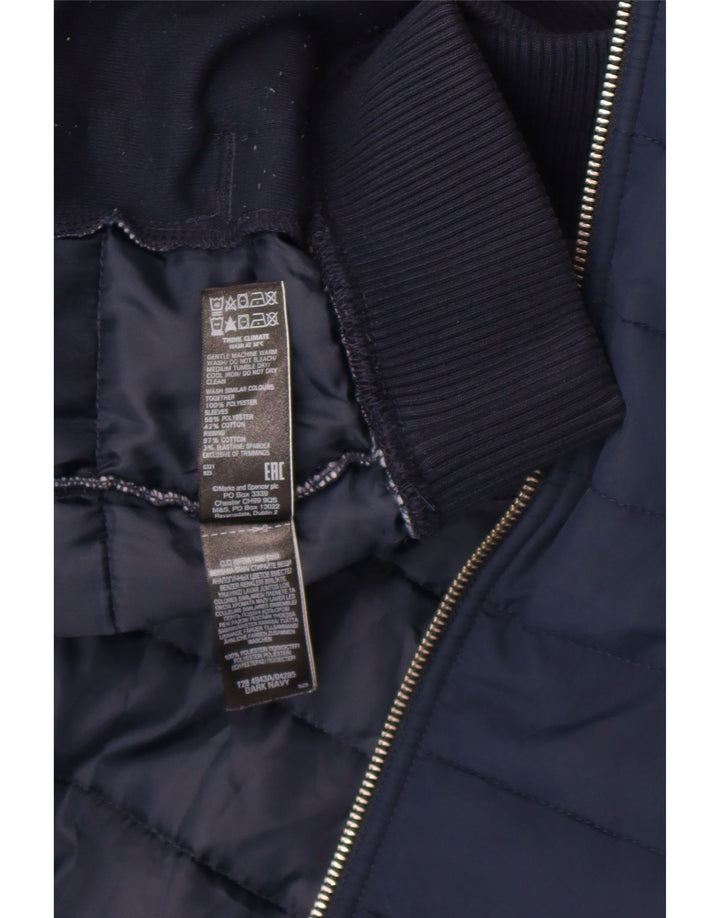 Marks & Spencer Polstret Herrejakke UK 42 XL Navy Blue Polyester