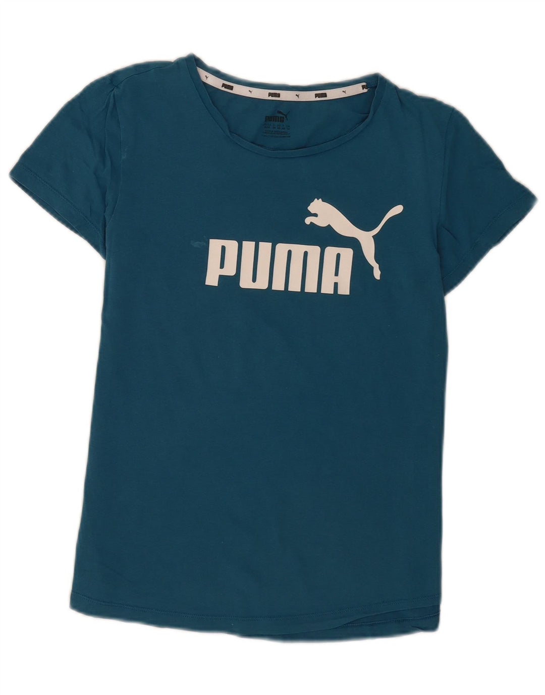 Puma Grafisk T-Shirt Top UK 12 Medium Blå
