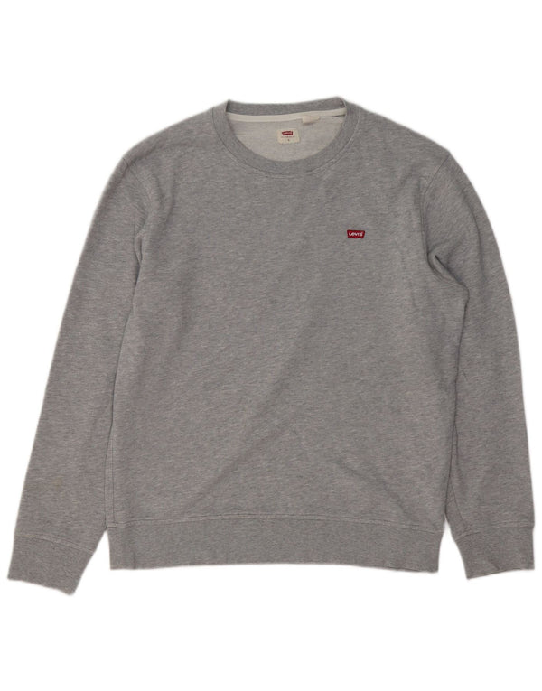 LEVI'S Herre Loose Fit Sweatshirt Jumper Lille Grå Bomuld