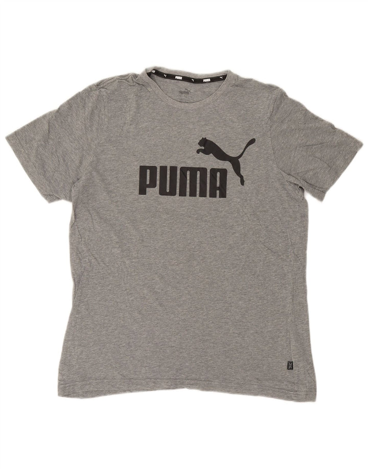 Puma Herre grafisk T-shirt Top mellemgrå bomuld