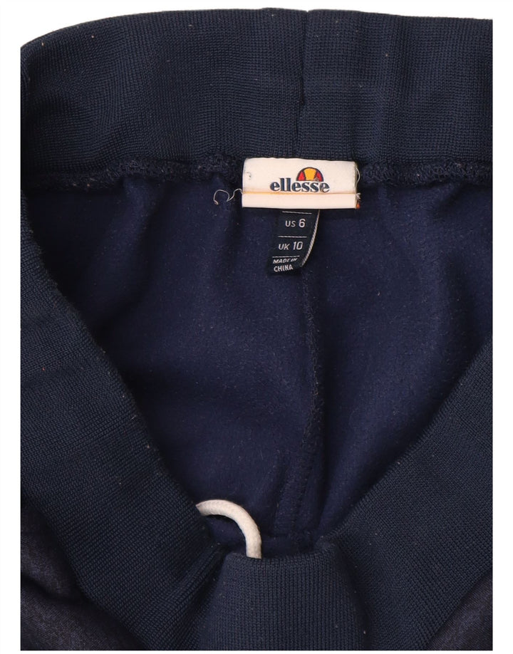 Ellesse Womens Træningsdragt Bukser Joggers UK 10 Small Navy Blue Colourblock