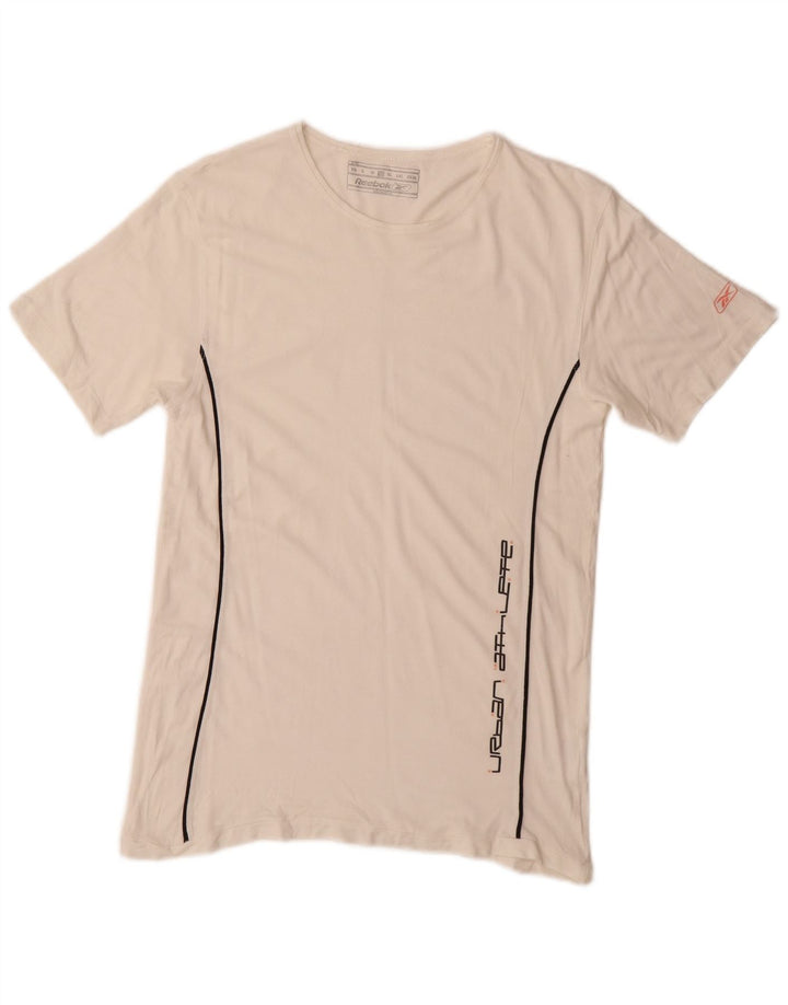 Reebok Herre grafisk T-shirt Top Stor hvid viskose
