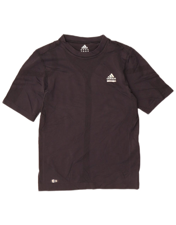 Adidas Dame T-Shirt Top UK 14 Stor Sort Colourblock Polyamid Sports