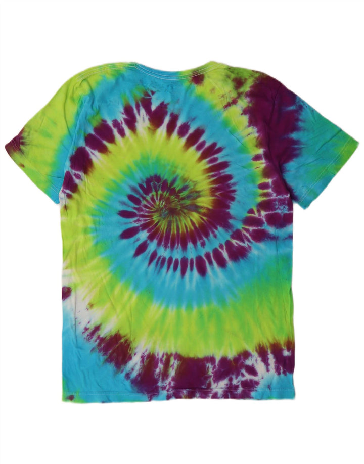Izod Herre T-Shirt Top Stor Flerfarvet Tie Dye Bomuld Hippie