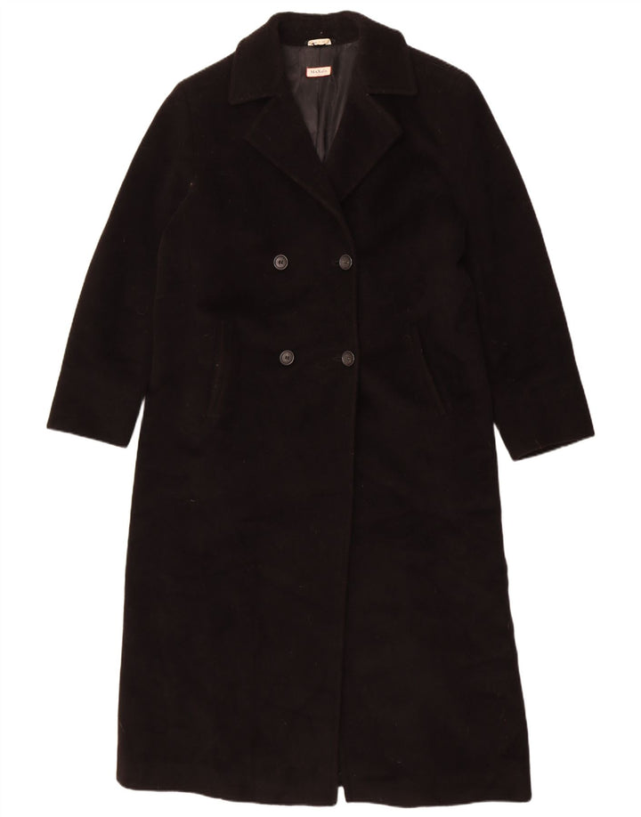 Max & Co. Dobbeltradet frakke til kvinder UK 12 Medium Black Virgin Wool
