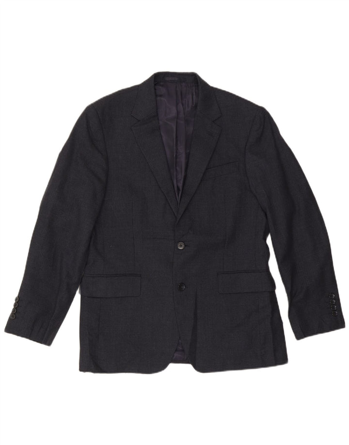 John Lewis Herre Short 2 Button Blazer Jacket UK 38 Medium Navy Blue Wool