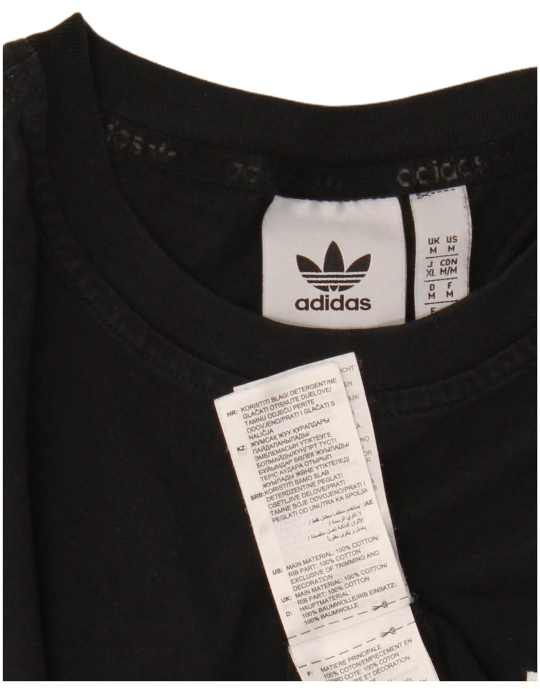 Adidas Herre T-Shirt Top Medium Sort Bomuld