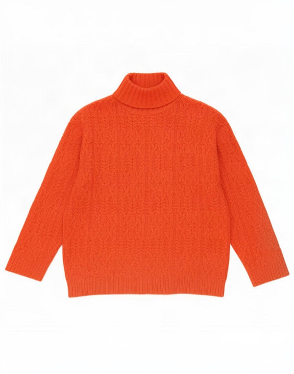 Marks & Spencer Dame Turtle Neck Jumper Sweater UK 10 Small Orange