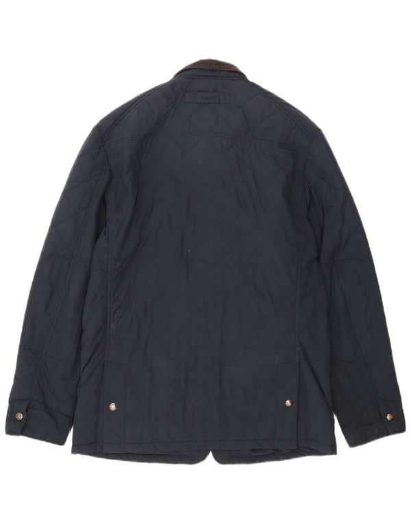 Gant Herre quiltet jakke UK 40 Large Navy Blue Polyester