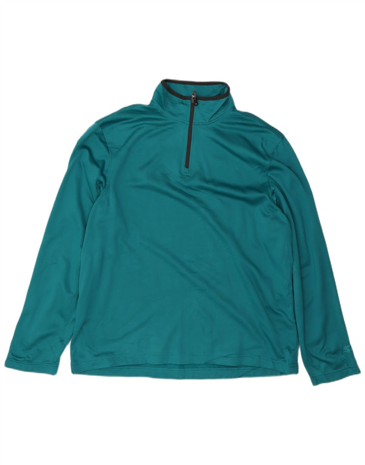 STARTER Herre Zip Neck Pullover Træningsdragt Top UK 42/44 Large Blue Polyester