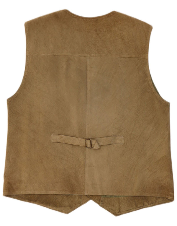 Pionier Mens Suede Waistcoat Medium Khaki
