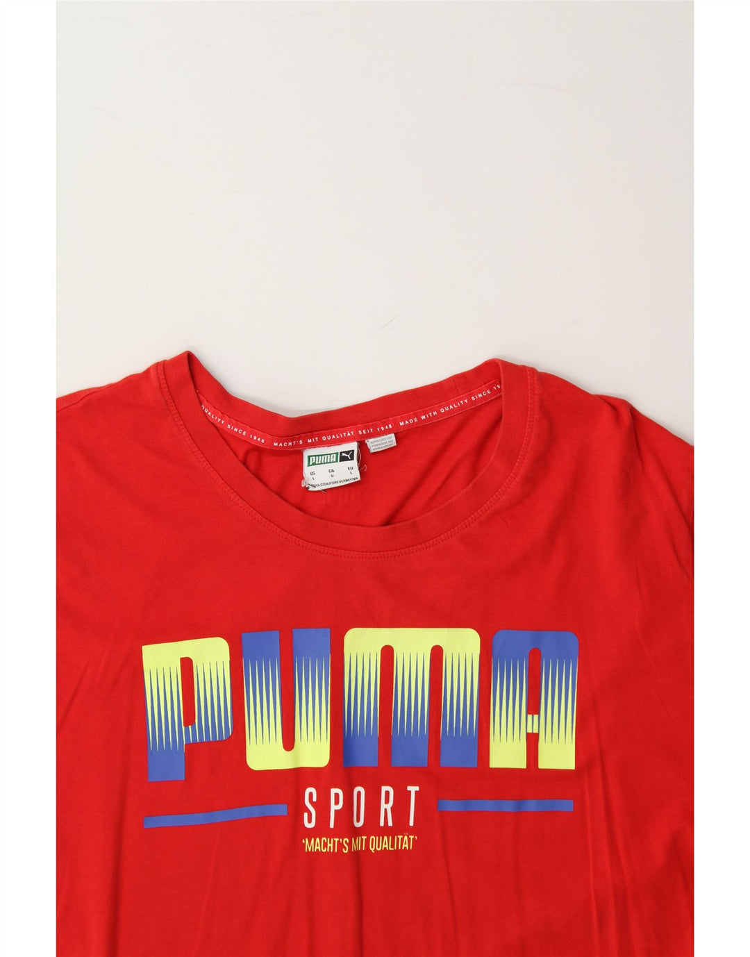 PUMA Mens Graphic T-Shirt Top Large Red Cotton Vintage Puma and Second-Hand Puma from Messina Hembry 