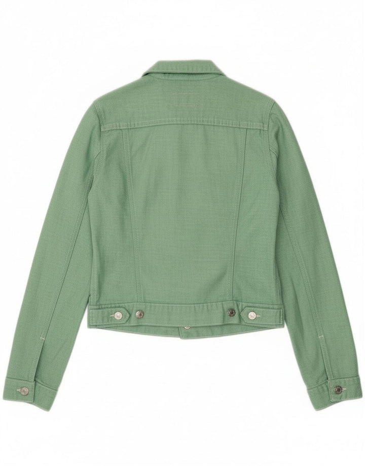Ralph Lauren Dame Crop Denim Jacket UK 10 Small Green Bomuld