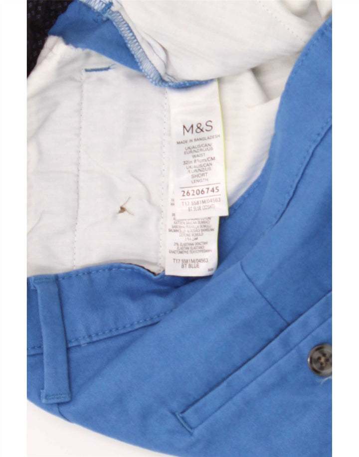Marks & Spencer Herre Chino Shorts W32 Medium Blue Bomuld