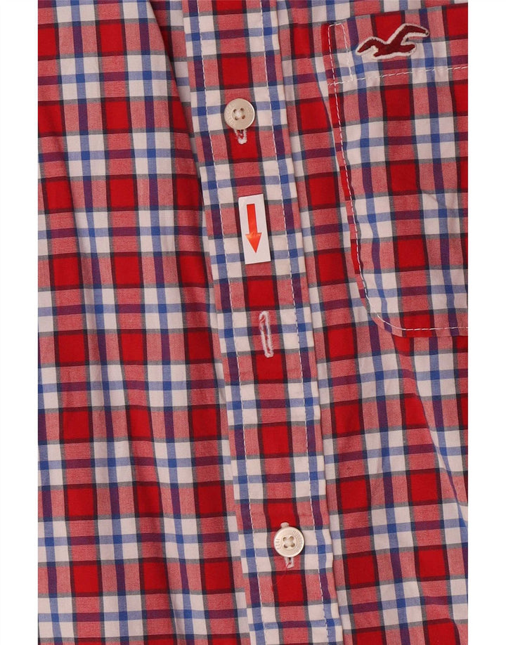 Hollister Herreskjorte Medium Rød Plaid Bomuld