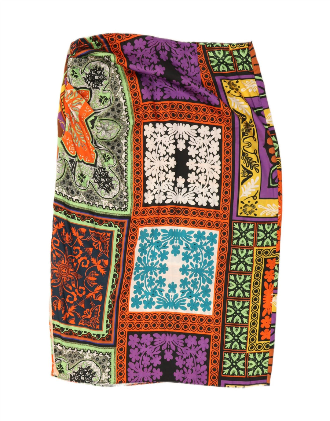Zara Midi-nederdel til kvinder 2XL W36 Flerfarvet Patchwork-polyester
