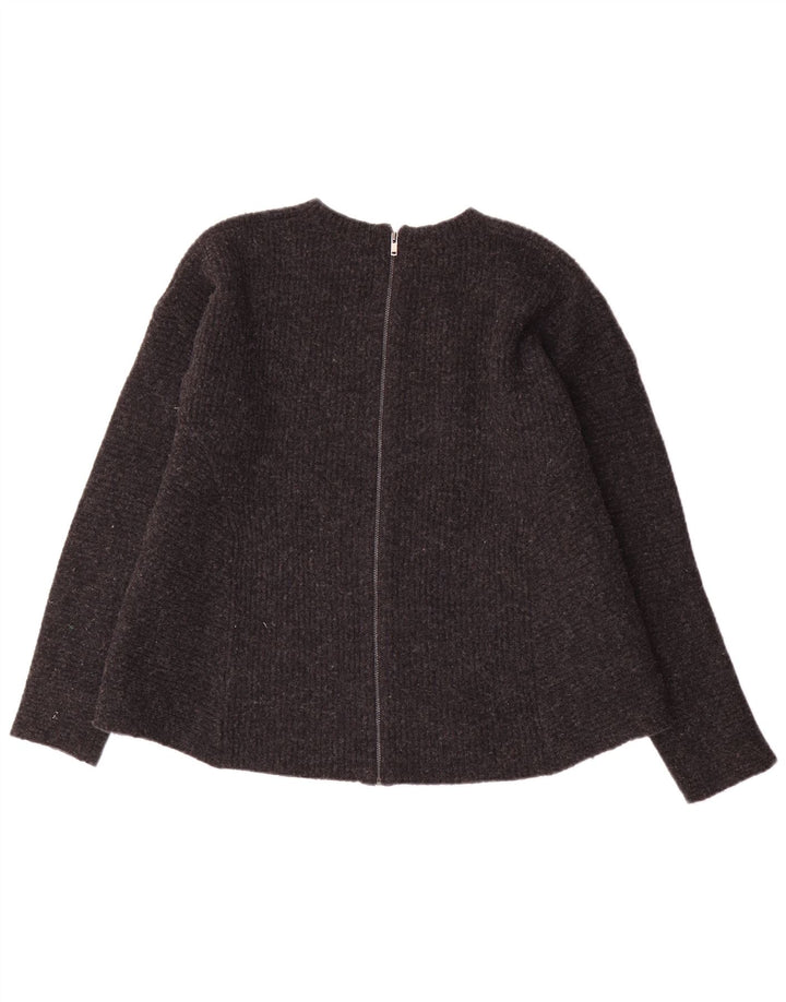 Cos Dame Cardigan Sweater UK 16 Large Grå Uld
