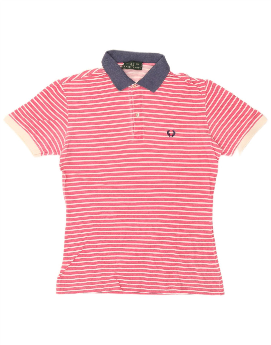 Fred Perry Herre Rugby Polo Shirt XL Pink Stribet