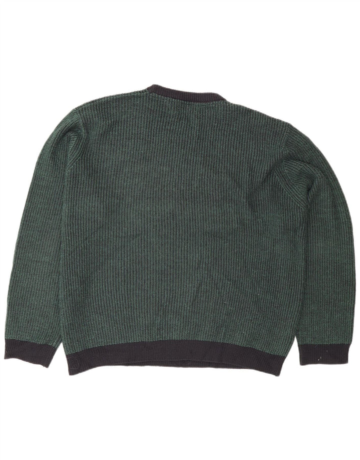 Marks & Spencer Herre sweater med rund hals 2XL Grøn Akryl