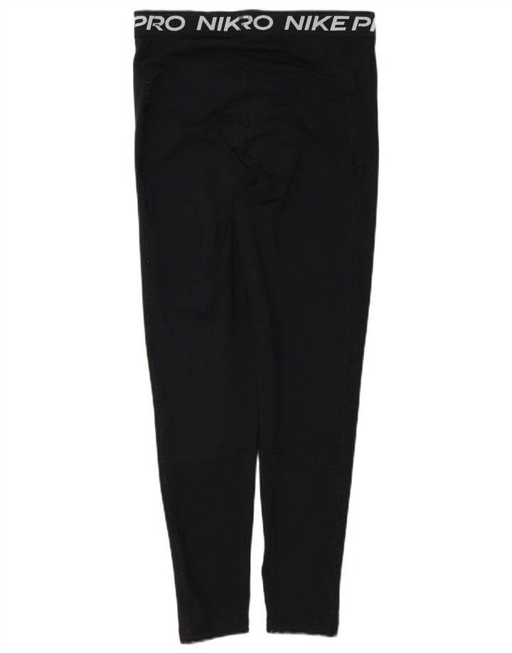 NIKE Dame Dri Fit Grafiske Leggings UK 12 Medium Sort