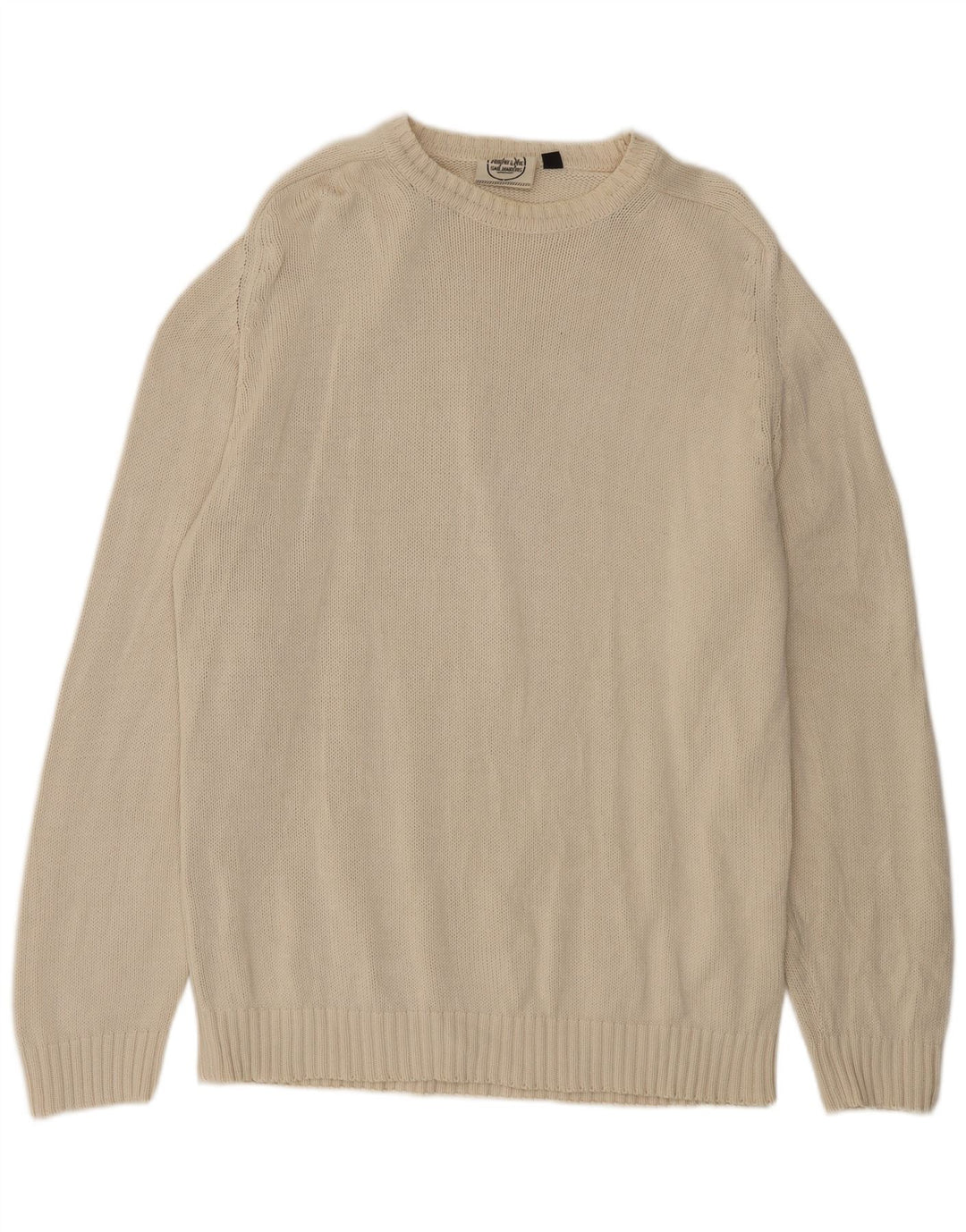 Murphy & Nye Herre sweater med rund hals XL beige bomuld