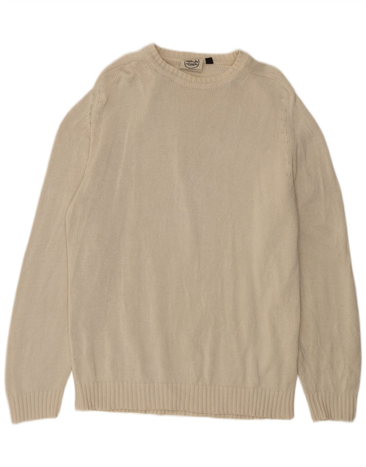 Murphy & Nye Herre sweater med rund hals XL beige bomuld