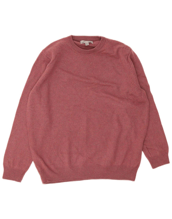 Marks & Spencer Herre sweater med rund hals XL Bourgogne lammeuld