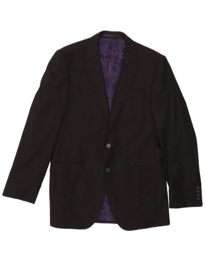 Marks & Spencer Herre lang 2-knaps blazerjakke UK 40 Medium Sort Uld