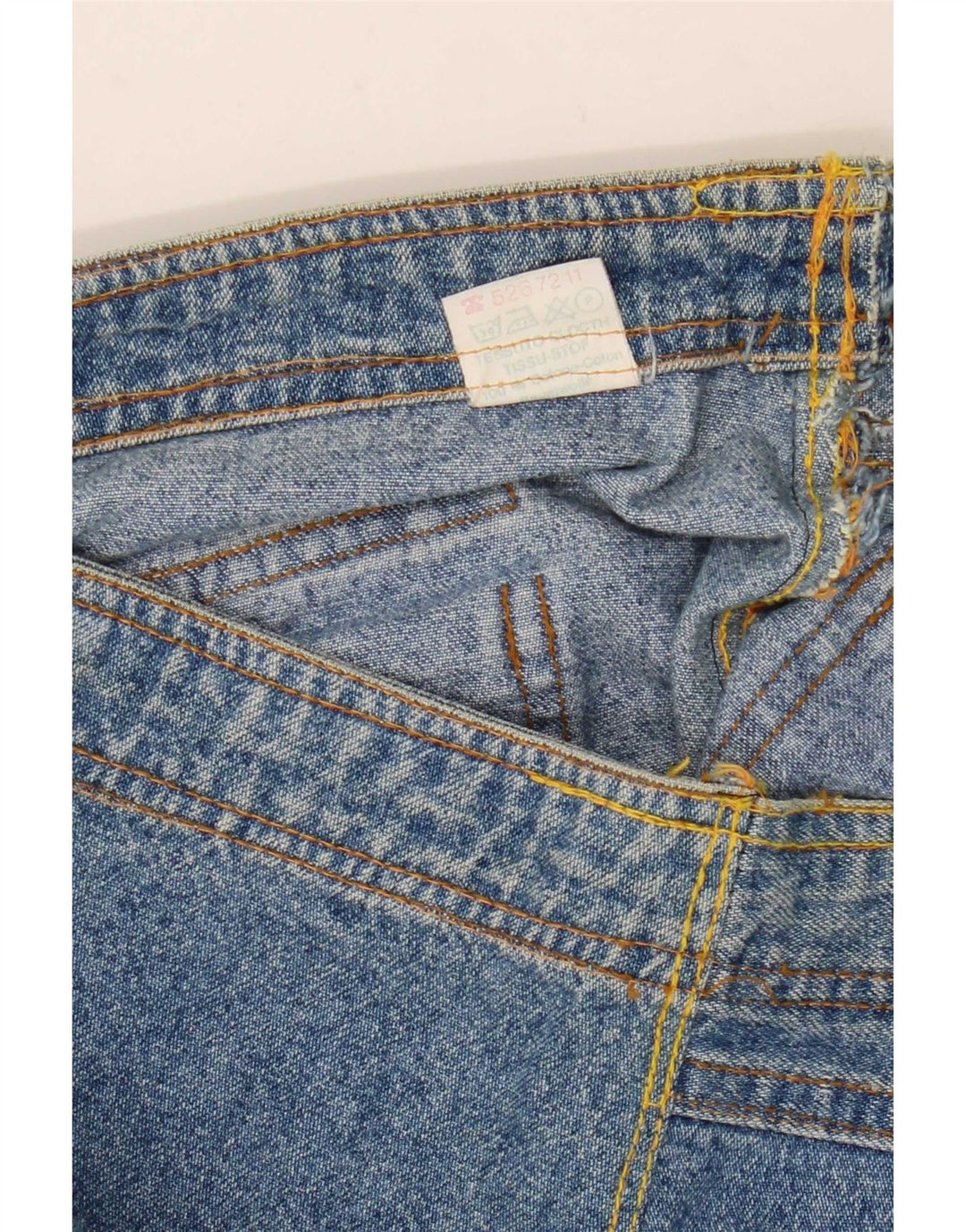 Vintage Dame Denim Nederdel IT 46 Stor W34 Blå Bomuld