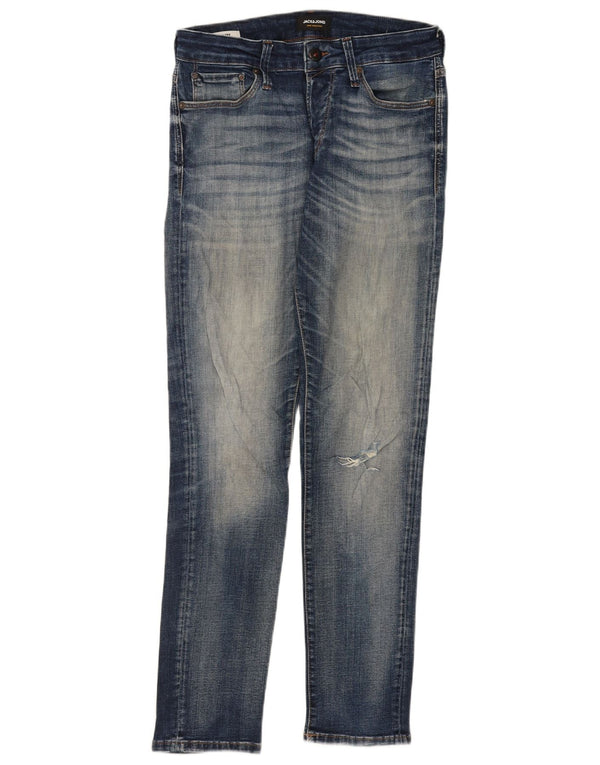 Jack & Jones Herre GLENN Distressed Slim Jeans W30 L32 Blå Bomuld