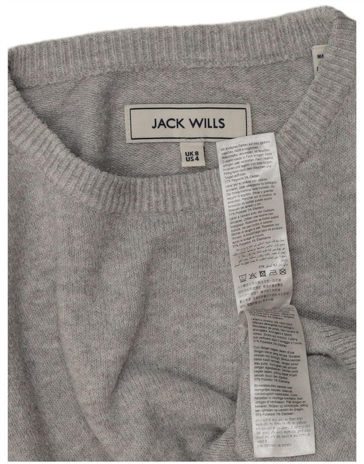 JACK WILLS Dame Oversized Crew Neck sweater UK 8 Small Grey
