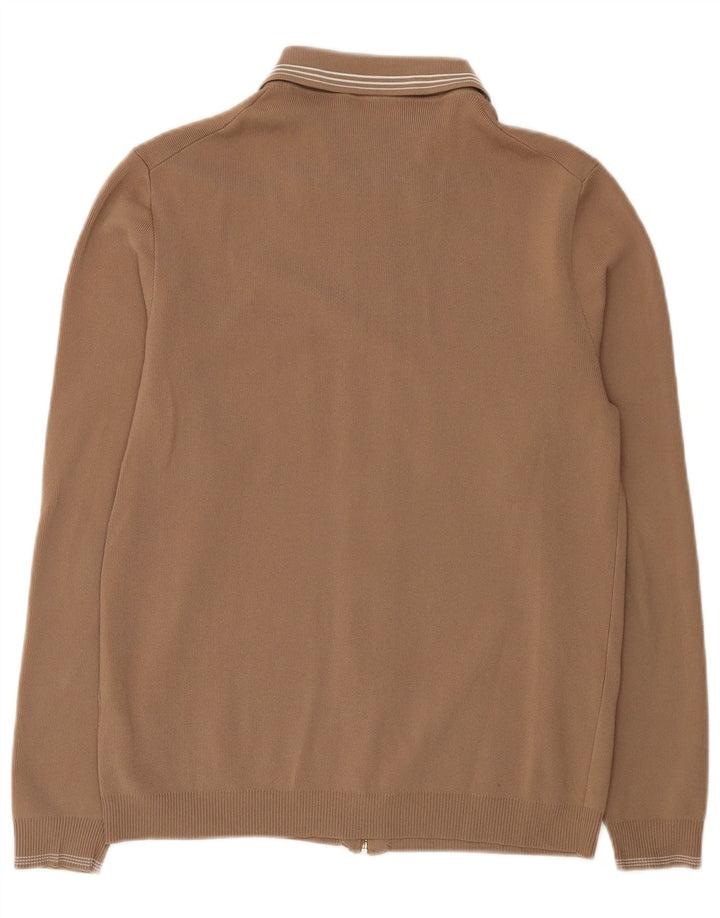 Reiss herre cardigan sweater stor brun viskose