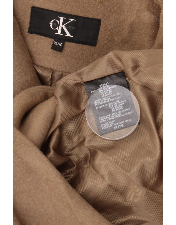 Calvin Klein Dame Oversized Overfrakke UK 18 XL Beige Uld