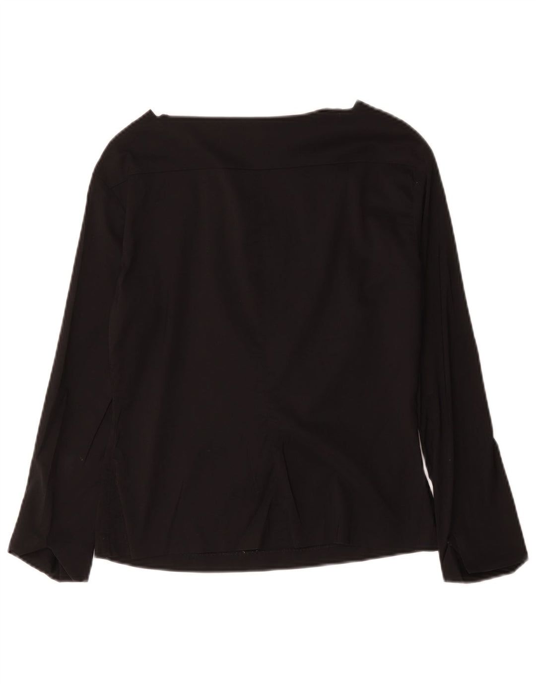 Zara Dame Langærmet Bluse Top UK 12 Medium Sort Bomuld