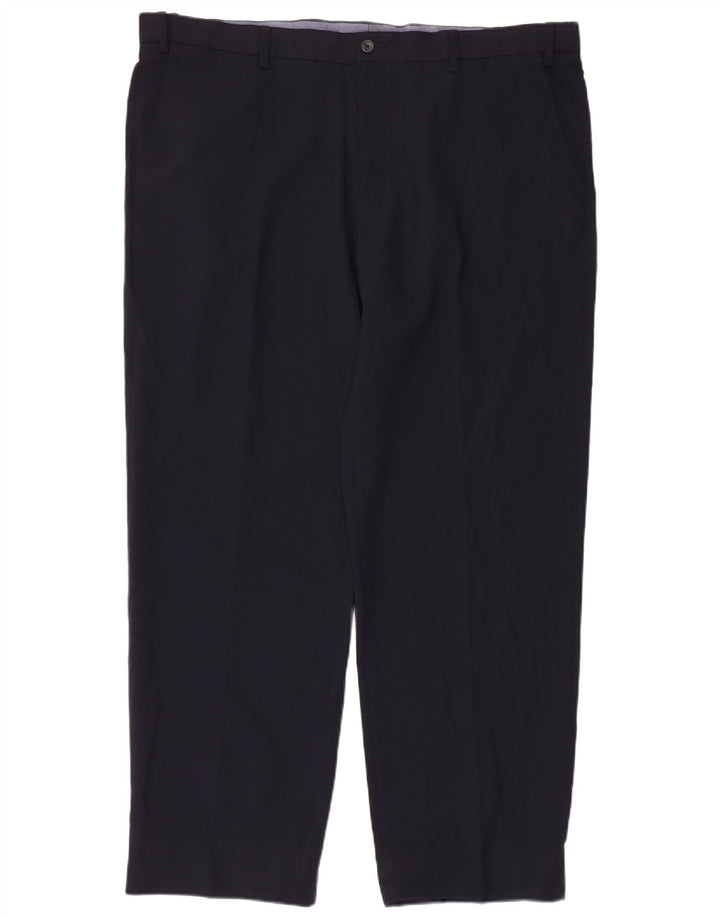 Marks & Spencer Herre Regular Chino Bukser W42 L30 Navy Blue Polyester