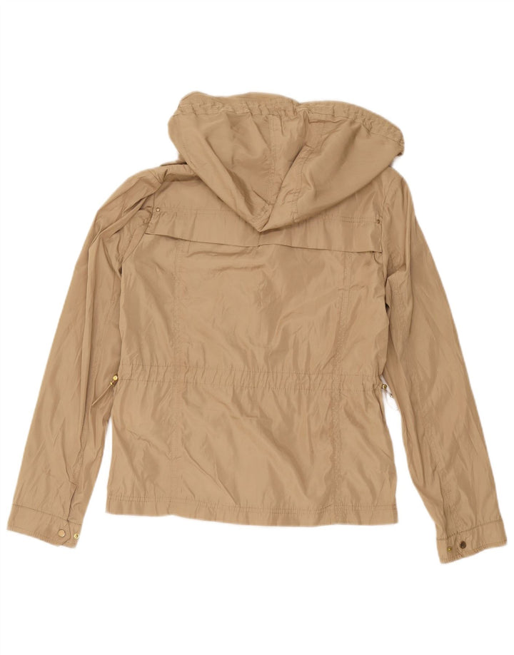 Zara Regnjakke med hætte til kvinder UK 12 Medium Beige Polyester