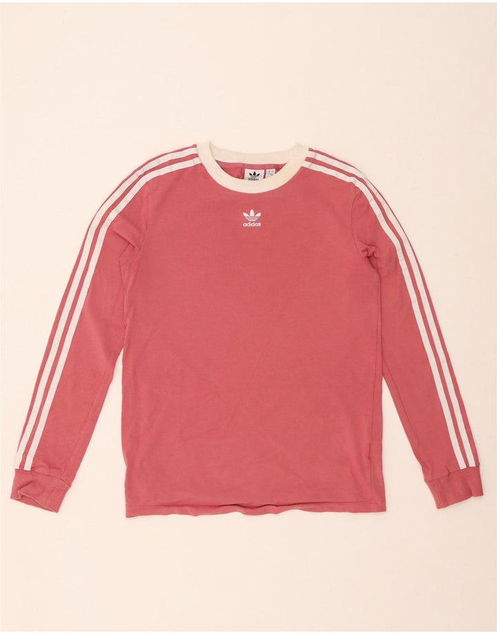 ADIDAS Dame Top Langærmet UK 8 Lille Pink Bomuld