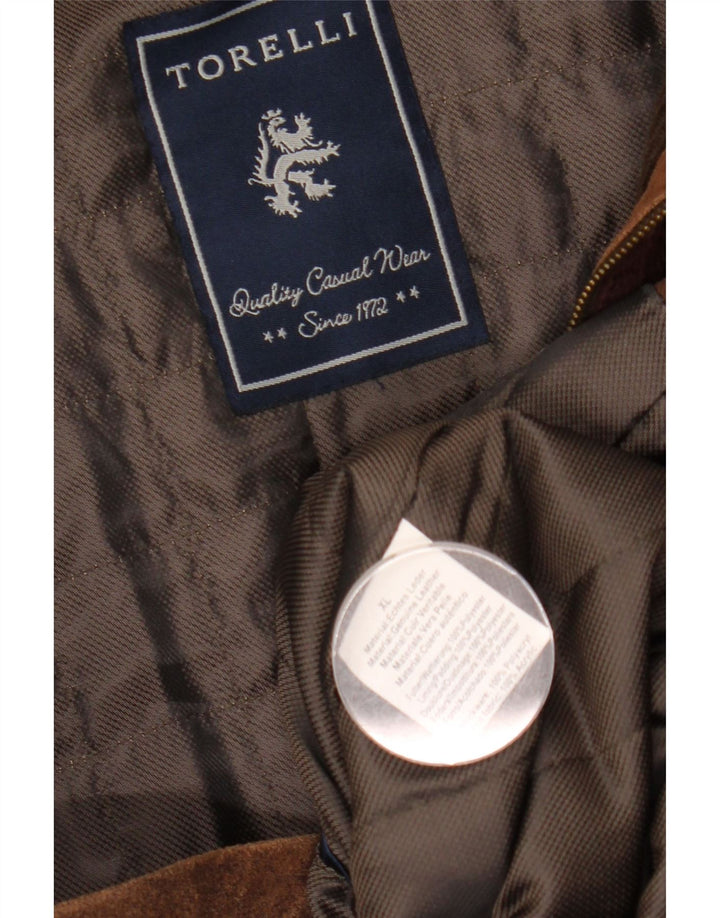Torelli herre ruskindsjakke UK 42 XL brunt læder