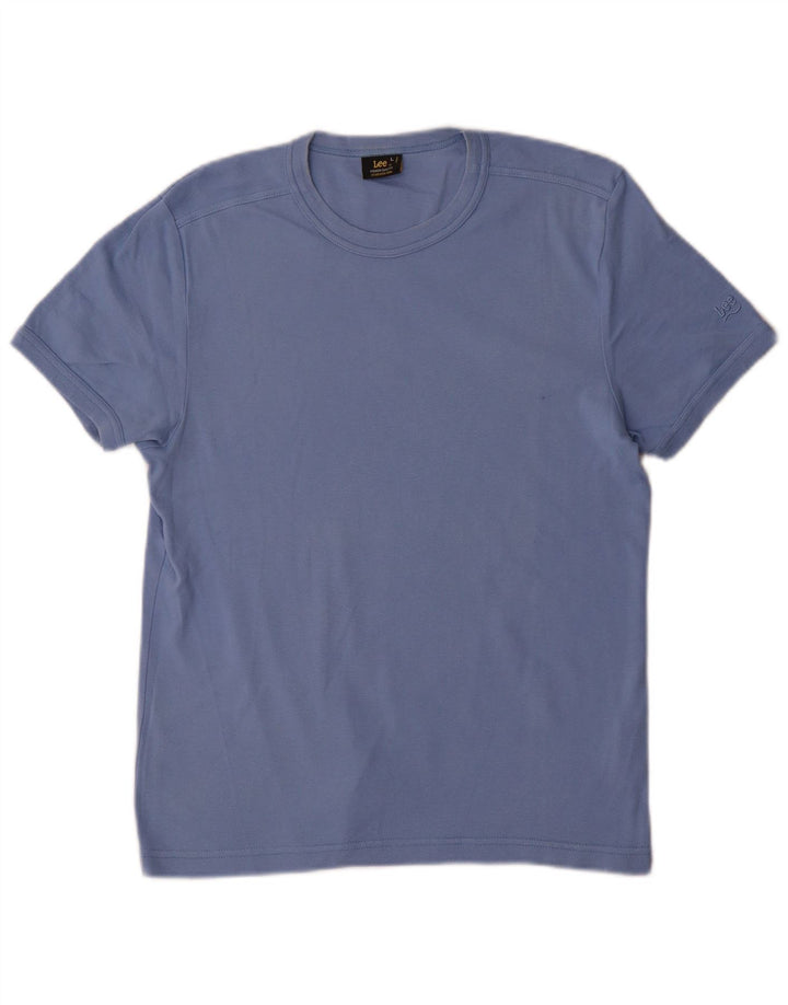 Lee Dame T-Shirt Top Stor Blå Bomuld